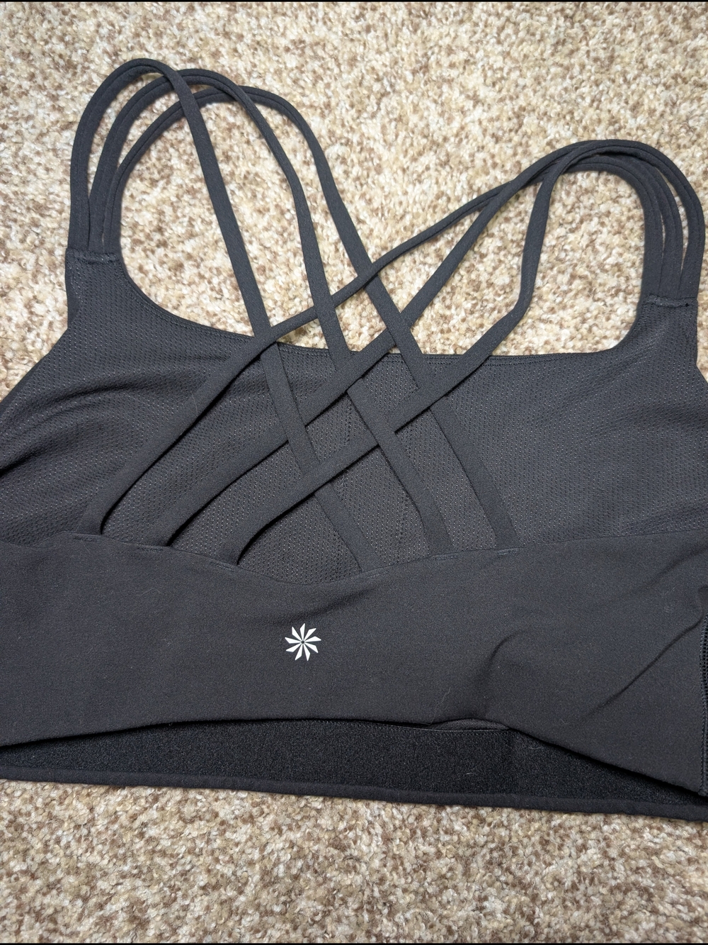 Athleta Black Strappy Crisscross Sports Bra